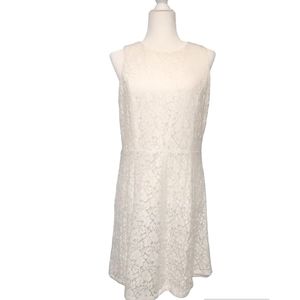 Michael Kors Beautiful Floral Sleeveless Lace Women's White Short Dress Size 8